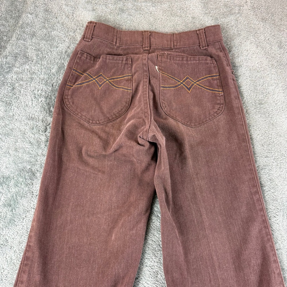 Vintage‎ Levis Brown High Waisted Flare Jeans 1970 24x26.5 Wide Leg Bell Bottom - Picture 14 of 16